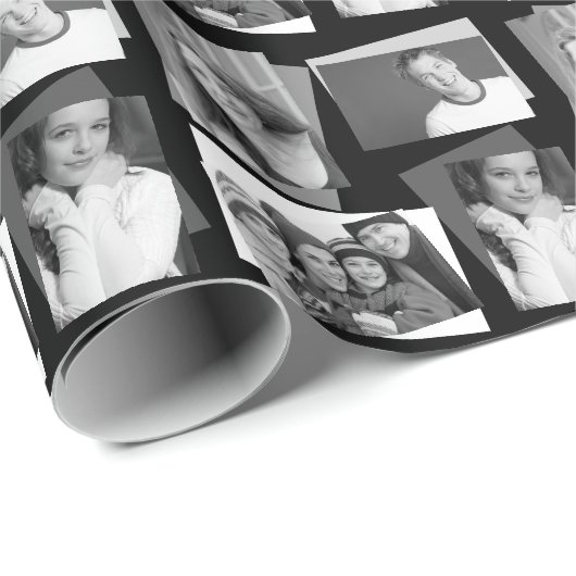 Schwarzweiss-Foto-Stand-Collage Geschenkpapier (Rolleneckpunkt)