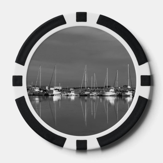 Schwarzweiß-Foto-Token, Boote Pokerchips (Vorderseite)