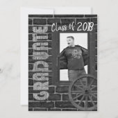 Schwarzweiss-Foto-Vintager Abschluss Einladung (Vorderseite)
