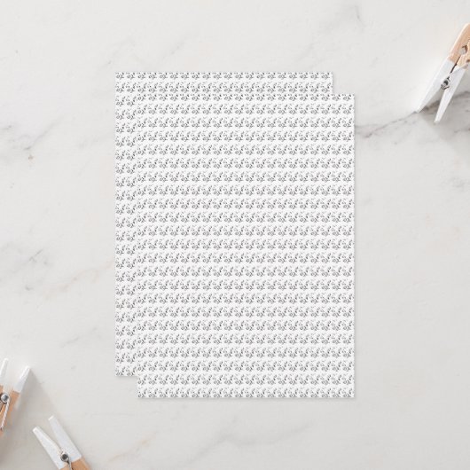 Schwarzweiß-Foto von Blätter auf weißem Hintergrun Einladung (Vorderseite/Rückseite Beispiel)