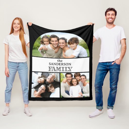 Schwarzweiß-FotoCollage Fleecedecke (Beispiel)