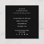 Schwarzweiß-Fotograf 4 Fotos QR-Code Quadratische Visitenkarte (Rückseite)