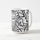 Schwarzweiß-Fraktal Kaffeetasse (VorderseiteRechts)