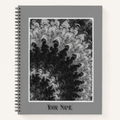 Schwarzweiß-Fraktal-Notebook Notizblock (Vorderseite)