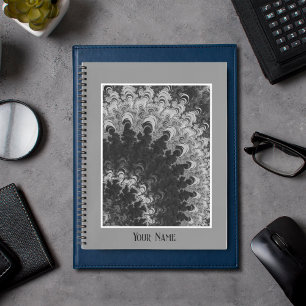 Schwarzweiß-Fraktal-Notebook Notizblock