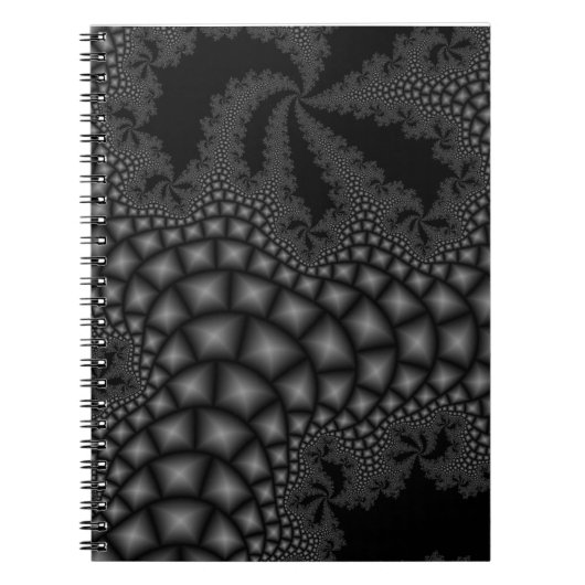 Schwarzweiß-Fraktal-Notebook Notizblock (Vorderseite)