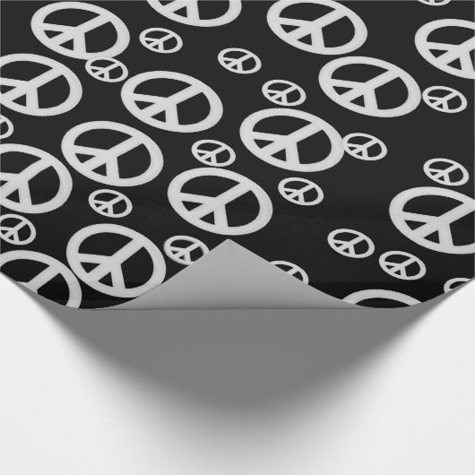 Schwarzweiss-Friedenszeichen Geschenkpapier (Ecke)