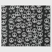 Schwarzweiss-Friedenszeichen Geschenkpapier (Flach)