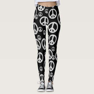Schwarzweiss-Friedenszeichen Leggings