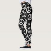 Schwarzweiss-Friedenszeichen Leggings (Links)