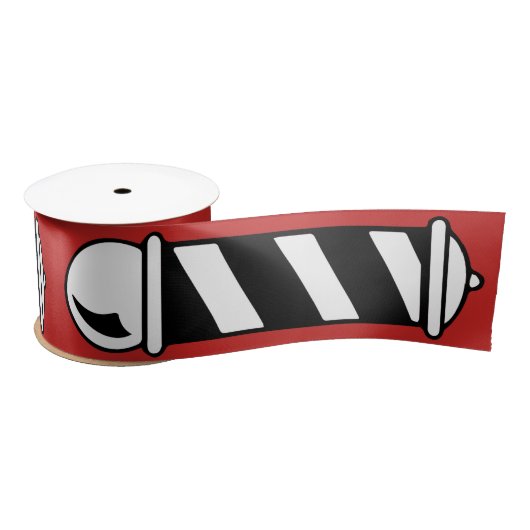 Schwarzweiss-Friseur Pole Satinband (Spule)