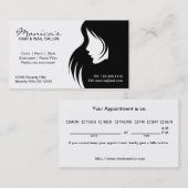 Schwarzweiss-Friseursalon mit Verabredungs-Datum Terminkarte (Vorne/Hinten)