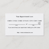 Schwarzweiss-Friseursalon mit Verabredungs-Datum Terminkarte (Rückseite)