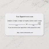 Schwarzweiss-Friseursalon mit Verabredungs-Datum Terminkarte (Rückseite)