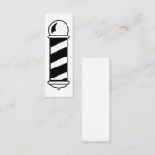 Schwarzweiss-Friseursalon-Pole-Karte Mini Visitenkarte (Vorne/Hinten)