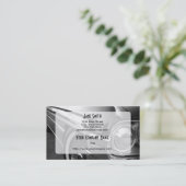 Schwarzweiss-frisiertes Auto Visitenkarte (Stehend Vorderseite)