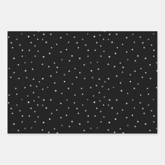 Schwarzweiß Frohe Weihnachtsschneeflocken Set Geschenkpapier Set (Vorderseite 3)