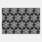 Schwarzweiß Frohe Weihnachtsschneeflocken Set Geschenkpapier Set (Vorderseite 2)