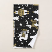 Schwarzweiß Frohe Weihnachtsschneeflocken Set Handtuch (Handtuch)