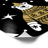 Schwarzweiß Frohe Weihnachtsschneeflocken Set Poster (Ecke)