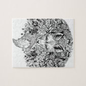 Schwarzweiss-Fuchs im Wald Puzzle (Horizontal)