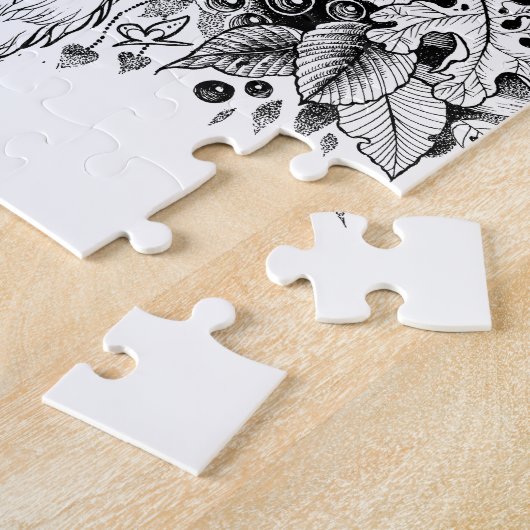 Schwarzweiss-Fuchs im Wald Puzzle (Seite)