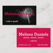 Schwarzweiss-Funken-Feuerwerks-Visitenkarte Visitenkarte (Vorne/Hinten)