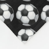 Schwarzweiss-Fußball-Muster Fleecedecke (Ecke)