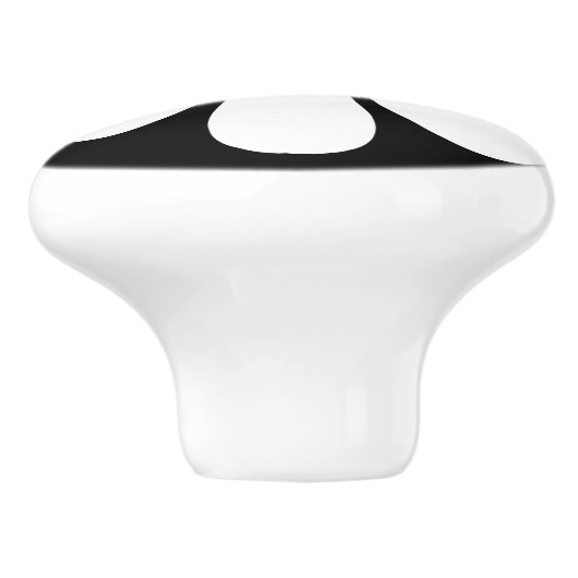 Schwarzweiss-Gänseblümchen Keramikknauf (Seitenansicht)