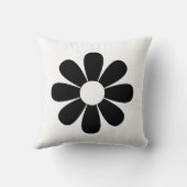Schwarzweiss-Gänseblümchen-Wurfs-Kissen Kissen (Rückseite)