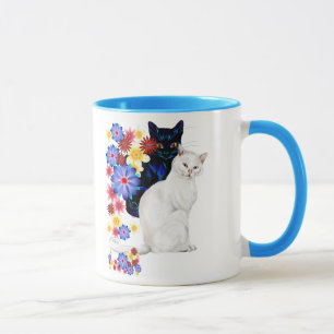 Schwarzweiss-Garten-Kätzchen-Tassen Tasse