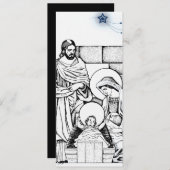 Schwarzweiss-Geburt Christis-Einladung Einladung (Vorne/Hinten)