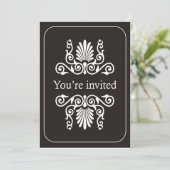 Schwarzweiss-Geburtstags-Party Einladung (Stehend Vorderseite)