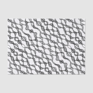 Schwarzweiss-Gekritzel-Band-Kunst-Seidenpapier Seidenpapier