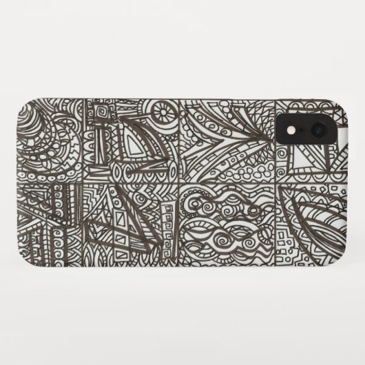 Schwarzweiss-Gekritzel Case-Mate iPhone Hülle (Rückseite (Horizontal))