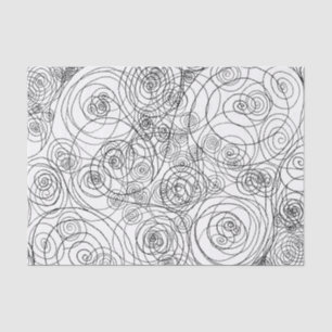 Schwarzweiss-Gekritzel-Kunst-Seidenpapier Seidenpapier