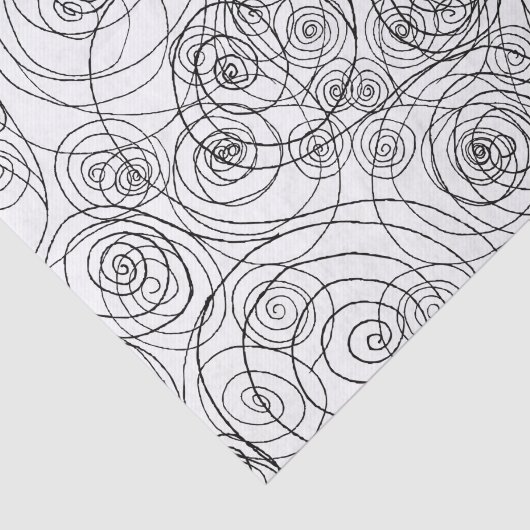 Schwarzweiss-Gekritzel-Kunst-Seidenpapier Seidenpapier (Ausschnitt)