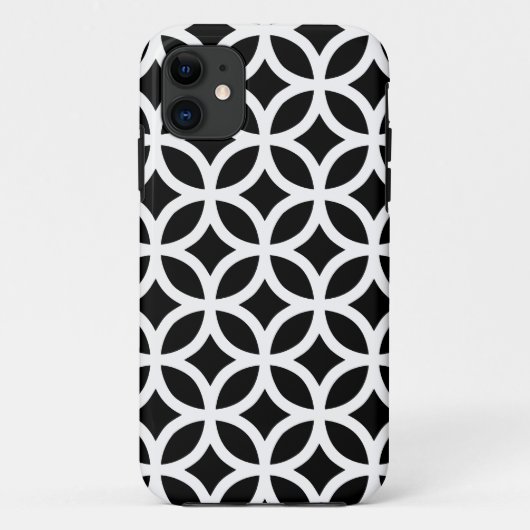 Schwarzweiss-geometrisches Case-Mate iPhone Hülle (Rückseite)