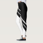 Schwarzweiss-geometrisches Leggings (Links)
