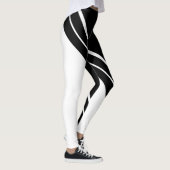 Schwarzweiss-geometrisches Leggings (Rechts)