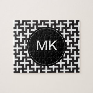 Schwarzweiss-geometrisches Puzzle