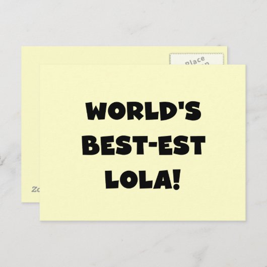 Schwarzweiss-Geschenk T-Shirts des Gut-est Lola Postkarte (Vorne/Hinten)