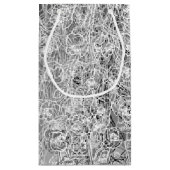 Schwarzweiss-Geschenk-Tasche des Blumendruck-3 Kleine Geschenktüte (Rückseite)