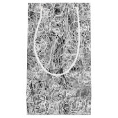 Schwarzweiss-Geschenk-Tasche des Blumendruck-3 Kleine Geschenktüte (Vorderseite)