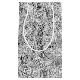 Schwarzweiss-Geschenk-Tasche des Blumendruck-3 Kleine Geschenktüte