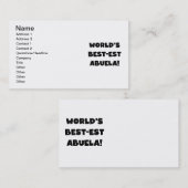 Schwarzweiss-Geschenke des Gut-est Abuela der Welt Visitenkarte (Vorne/Hinten)