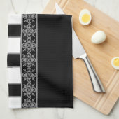 Schwarzweiß Geschirrtuch (Viertel Falte)