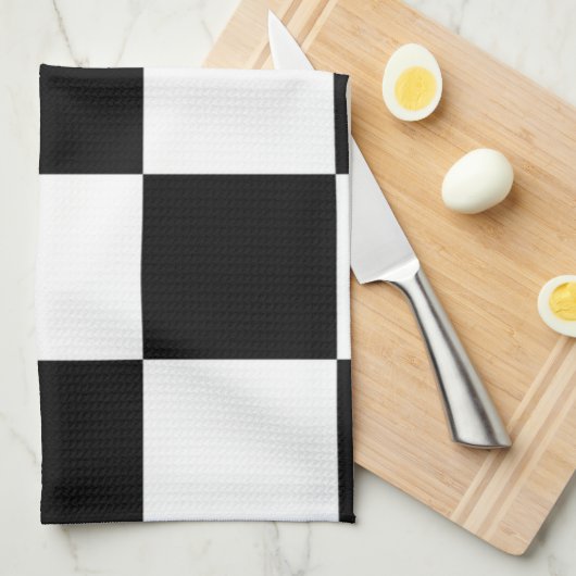 Schwarzweiß Geschirrtuch (Viertel Falte)