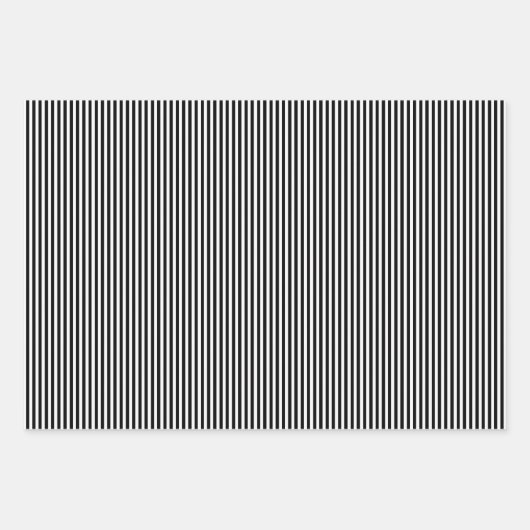 Schwarzweiß gestreift geschenkpapier set (Vorderseite 2)