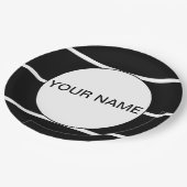 Schwarzweiß gestreift pappteller (Schrägansicht)